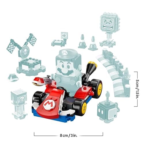 LEGO Mario Kart – Interactive Mario & Standard Kart - Toy Race Course with a Car, 3 Figures, a Podium & Barriers - Gamer Gift for 7+ Year Old Boys & Girls - 72043 thumbnail 3