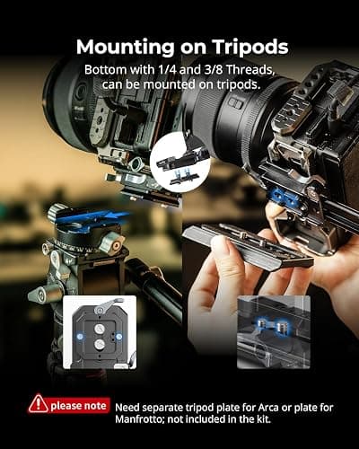 SMALLRIG Foldable V Mount Battery Plate w/QR Plate for Arca, for Sony FX3 / A7 V / A7 IV / A7S III, for Canon R5 / R6, for Nikon Z8, Compact Camera Video Rig, for NEEWER V Mount Battery PS099E thumbnail 8