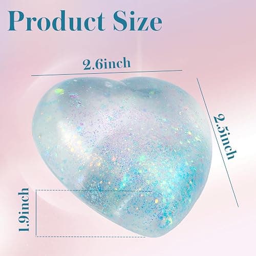 Heart Shape Stress Balls for Adult and Kids (Blue) - Sugar Ball, Squishy Toys for Stress Relief and Party Favors thumbnail 2