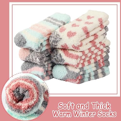 HIALTODAY Winter Fuzzy Socks Womens Cozy Fluffy Warm Socks for Women Mom,Birthday Christmas Gifts for Her thumbnail 4