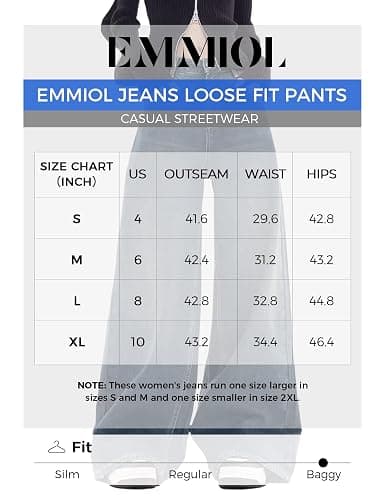 EMMIOL Baggy Jeans Wide Leg Jeans, Patchwork, Mid-Low Waist thumbnail 7