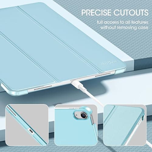 ProCase for iPad Air 13 Inch Case M4/M3/M2(2026/2025/2024), Slim Smart Cover iPad 13 Air M4 M3 M2 Case with Translucent Hard Shell Back, Supports Touch ID, Auto Wake/Sleep -Aqua thumbnail 6