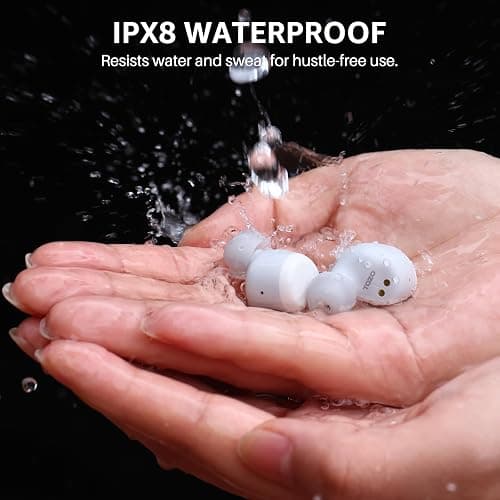 TOZO T6 Wireless Earbuds, IPX8 Waterproof Ear Buds, Stereo Bass Sound Bluetooth 5.3 Headphones in Ear, 50 Hours Playtime Earphones, Wireless Charging Case, Custom 32 EQ via APP thumbnail 5