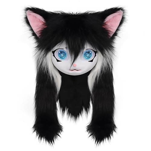 SMILETERNIT Animal Head Cat Fursuit Cut Mask Halloween Masquerade Costume Props - Image 1