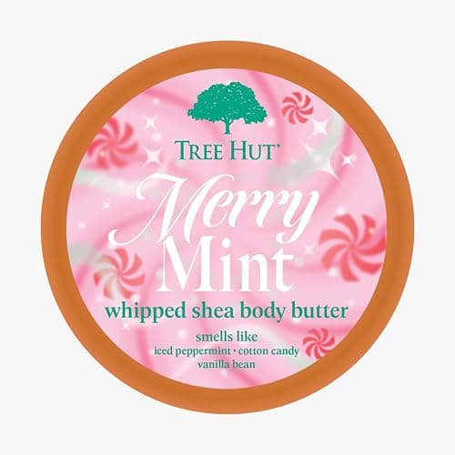 Tree Hut Merry Mint Whipped Shea Body Butter, Long-Lasting Hydration for Soft, Smooth Skin, Nourishing Essential Body Care, Lightweight Moisturizer, Holiday Gift & Stocking Stuffer, 8.4 fl oz thumbnail 2
