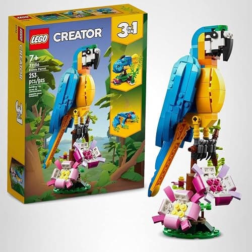 LEGO Creator 3 in 1 Exotic Parrot Building Toy Set, Transforms to 3 Different Animal Figures - from Colorful Parrot, to Swimming Fish, to Cute Frog, Creative Toys for Kids Ages 7 and Up, 31136 thumbnail 7