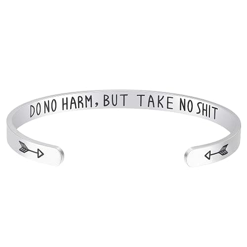 Fesciory Inspirational Bracelets for Women,Stainless Steel Engraved Personalized Positive Mantra Quote Keep Going Cuff Bangle College Graduation Christmas Gifts for Her - Image 1