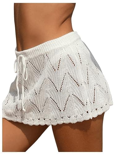 Milumia Women Crochet Beach Mini Skirt Swim Bikini Cover Up Skirt Knit Swimsuit Bathing Suit Coverup thumbnail 4