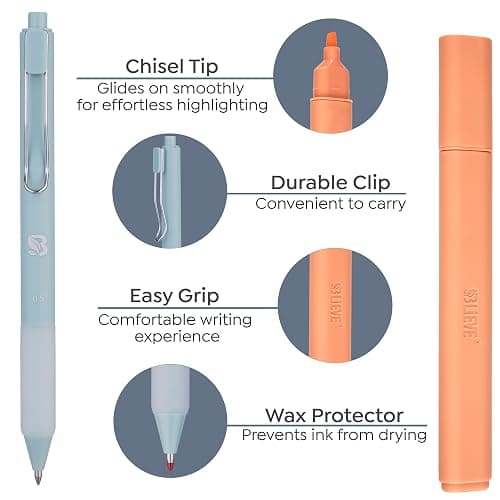 BLIEVE - Aesthetic Highlighters and Gel Pens With Soft Ink and Chisel Tip, Bible Highlighters and Pens No Bleed, Dry Fast Easy to Hold, for Bible Journaling Planner School Supplies (PASTEL) thumbnail 6