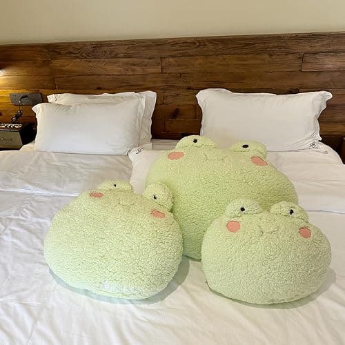DXDE4U Frog Plush Pillow, Adorable Frog Stuffed Animal (15 * 14 inch), Home Cushion Decoration Plush Hugging Pillow Frog Toy Birthday Xmas Travel Gift for Kids Adults Girls Boys thumbnail 6