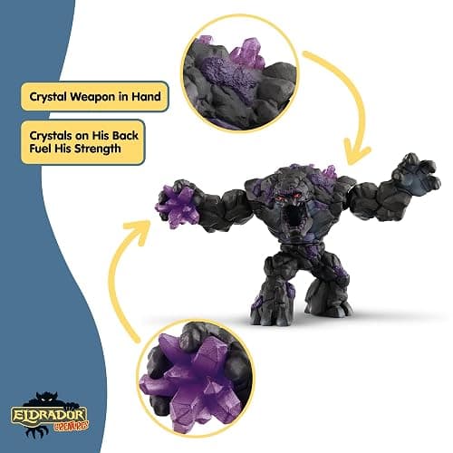 Schleich ELDRADOR Creatures - 9" Shadow World Stone Monster Toy with Crystal Set - Cool Movable Monster Action Figure for Boys and Girls - Fantasy Rock Beast Figurine - Durable Toys for Kids Ages 7+ thumbnail 7