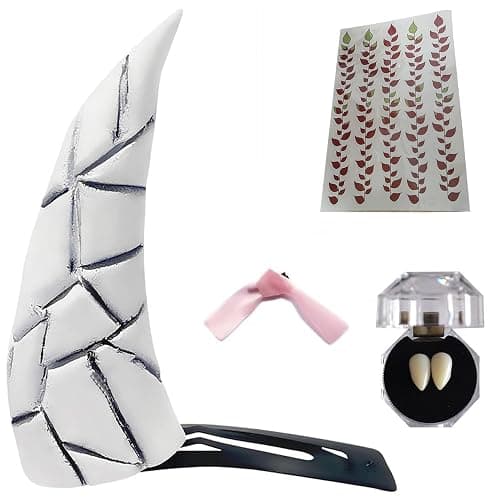 Kamado Nezuko Cosplay Horn Costume Tattoo Anime Teeth Cosplay Costume Props Accessories - Image 1