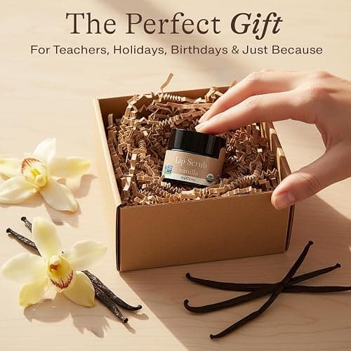 USDA Organic Lip Scrub Vanilla - USA Made with Natural Ingredients, Moisturizing Scrub Exfoliator for Dry Lips, Lip Sugar Scrubber Exfoliator for Smooth Lips, Small Beauty Gifts thumbnail 6