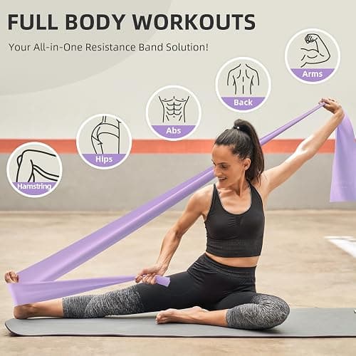 Stretch Bands for Exercise, Resistance Bands for Working Out, Exercise Bands for Physical Therapy, Pilates, Rehab, Stretch, Strength Training and Yoga Starter Set thumbnail 5
