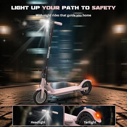 Electric Scooter, 500W/350W Motor & 10"/8.5" Solid Tires, Up to 19 MPH & 28/25/15 Miles Range, Foldable Commuter E Scooter for Adults & Teens with Dual Brake System, APP thumbnail 8