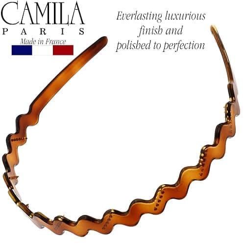 Camila Paris CP3881 French Headband for Women, Tortoise Shell, Strong Hold Grip Women's Hair Band, Ligth and Very Flexible, No Slip and Durable Styling Girls Hair Accessories, Made in France thumbnail 4