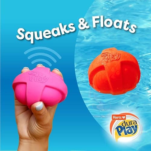 Hartz DuraPlay Ball Squeaky Latex Dog Toy, Neon Green, Neon Pink & Neon Orange, Large 3 Count Pack thumbnail 6