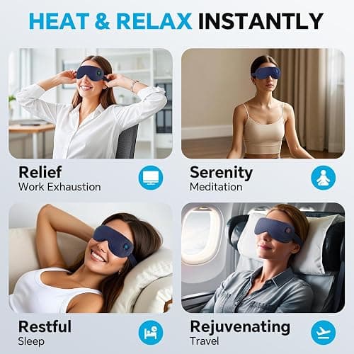 Cordless Heated Eye Mask for Dry Eyes Relief, with 3 Heat Settings, Washable Eye Cover, Warm Heating Pad for Stye Eye Treatment & Travel Use thumbnail 6