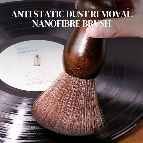 Vinyl Record Cleaner Kit - Complete 5-in-1 Vinyl Records Cleaning Kit Includes Soft Velvet Record Brush, Cleaning Liquid, Anti-Static Nano Fiber Record Cleaning Brush, Cleaning Cloth and Storage Bag thumbnail 7