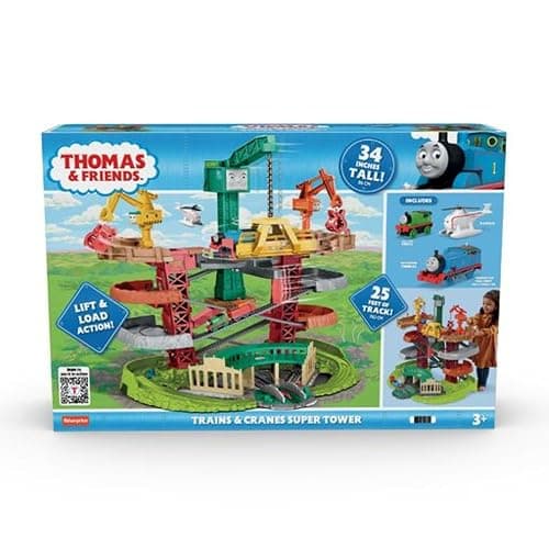 Thomas & Friends Multi-Level Toy Track Set, Trains & Cranes Super Tower, 2.5 Ft Tall with 3 Characters for Preschool Kids Ages 3+ Years (Amazon Exclusive) thumbnail 7