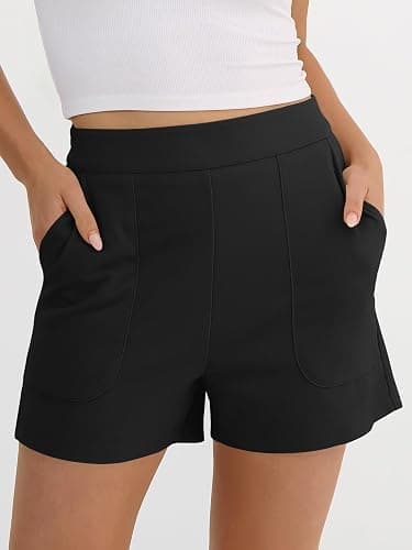 ANRABESS Shorts for Women Summer Casual Elastic High Waist Lounge Comfy Dress Shorts with Pockets 2026 Beach Vacation Clothes thumbnail 2