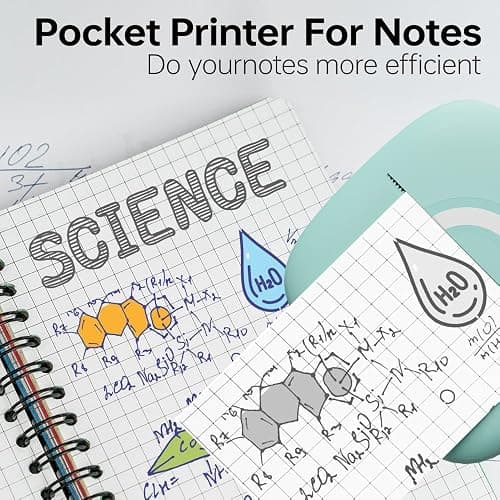 Cabaro Mini Printer Sticker Thermal Printer with 3 Rolls Paper, Bluetooth Portable Phone Print Pods,Study Sticker Maker for Pictures, Photos, Journals, DIY, Compatible with Phone & Tablet thumbnail 7