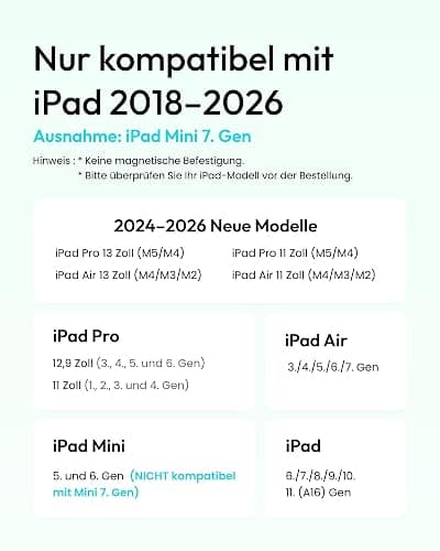 Metapen Air8 iPad Stift für Apple iPad 2018-2026, 20H Akkulaufzeit, 2X Schnellladung, Handballenabweisung, Ultraleicht Pencil für iPad 11/10-6, Air 3-7/M2/M3/M4, Pro M4/M5/11/13/12.9, Mini 5/6 thumbnail 2