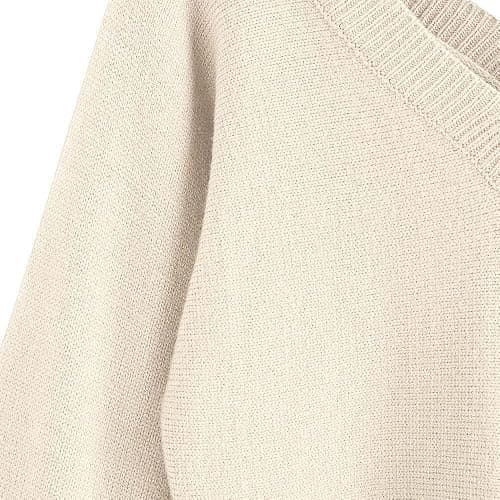 ZAFUL Women's Cropped Sweater V-Neck Long Sleeve Crop Sweater Pullover Jumper Knit Top thumbnail 4