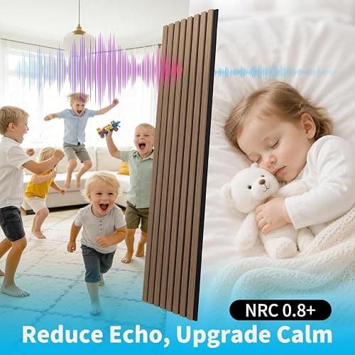 Art3d Wood Panels for Wall Acoustic 4-Pack 94.5x12.8 Inch - Interior Soundproof Solution for Office, Recording Studio, Gaming Room, Meeting Room, Living Room Wall Decor, Walnut thumbnail 6