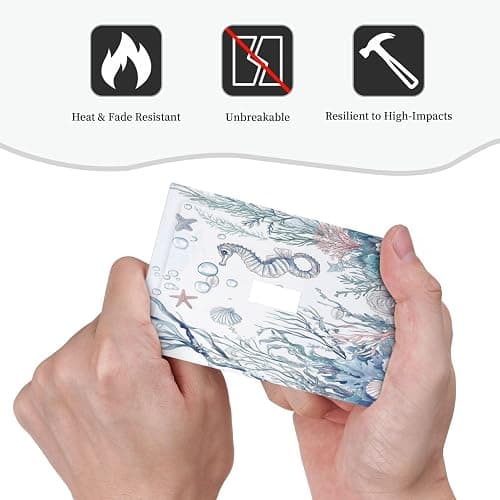 Donecmminery Decorative Light Switch Cover Ocean Coral Seahorse Seashell Starfish 1 Gang Single Toggle Device Electrical Faceplate Switchplates Decorator Outlet Wall Plate For Bathroom Home Decor thumbnail 6