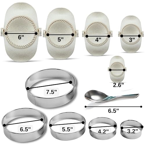 MUMSUNG Empanada Maker Press, 6-Inch Extra Large Dumpling Maker Set with Dough Cutter, Dumpling Mold Set for Pierogi, Pastelitos, Calzone, Turnovers, Chinese Dumpling, 5Sizes (6"/5"/4"/3"/2.6") thumbnail 2