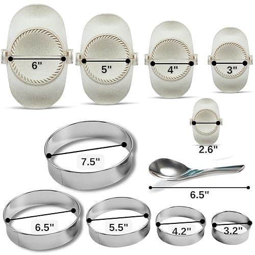 MUMSUNG Empanada Maker Press, 6-Inch Extra Large Dumpling Maker Set with Dough Cutter, Dumpling Mold Set for Pierogi, Pastelitos, Calzone, Turnovers, Chinese Dumpling, 5Sizes (6"/5"/4"/3"/2.6") thumbnail 3