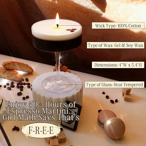 Reimagine Discovery Espresso Martini Candle, 50+ Hour Long-Lasting Burn Handcrafted Decorative Candles for Home Scented, Coffee Bar Accessories & Decor, Birthday Candle Martini Party Decorations thumbnail 2