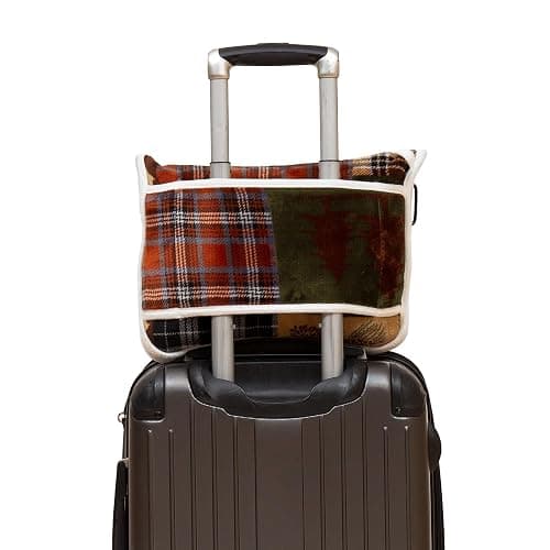 CARSTENS, INC. Travel Blanket, Premium Compact 2-in-1 Airplane Blanket/Pillow, Tree Plaid Rustic thumbnail 4