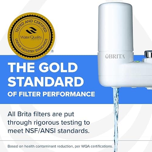 Brita Tap Water Purifier Filter System, Filter Change Reminder, Fits Standard Faucets Only, Complete, White | No-Wait Filtration, Easy Install, Multi-Use Tap Water Filter for Kitchens, Bathrooms & Small Spaces thumbnail 5