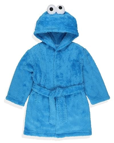 INTIMO Sesame Street Robe Toddler Cookie Monster Faux Fur Plush Hooded Bathrobe thumbnail 6