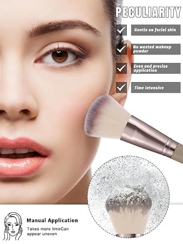 Makeup Brush Set 30 pcs Professional Powder Brush Concealers Eye shadows Blush Eyeliner Eyebrow Contour Eye blending Brushes(Champagne） thumbnail 6