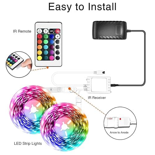 dalattin Bluetooth Led Lights for Bedroom 100ft,Smart Led Strip Lights with App Control Remote Control, RGB LED Light Strips,Music Sync Color Changing Room Decoration Party, (2 Rolls of 50ft) thumbnail 3