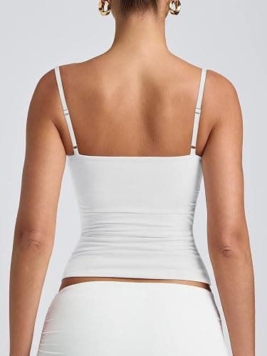 PINKMSTYLE Women's Basic Double Lined Scoop Neck Tank Tops Adjustable Cami Tank Summer Sleeveless Tops thumbnail 6