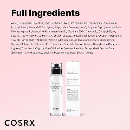 COSRX 6X Peptide Collagen Booster Toner Serum with Copper Peptides, Niacinamide & Hyaluronic Acid Skin Renewal Boosting Facial Essences, Korean Skin Care, 5.07 fl.oz, Stocking Stuffers thumbnail 8