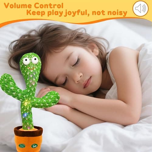 Hunfur Interactive Baby Toys Dancing Talking Cactus Toy,Funny Gift for Infant, Singing Record Repeat What You Say Light Up Toy for Toddler Boy Girl (Volume Adjustment) thumbnail 8