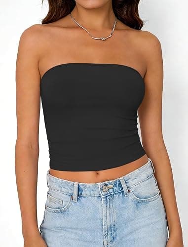 Matunana Womens Tube Tops Summer Crop Cute Y2K Strapless Bandeau 2026 thumbnail 2