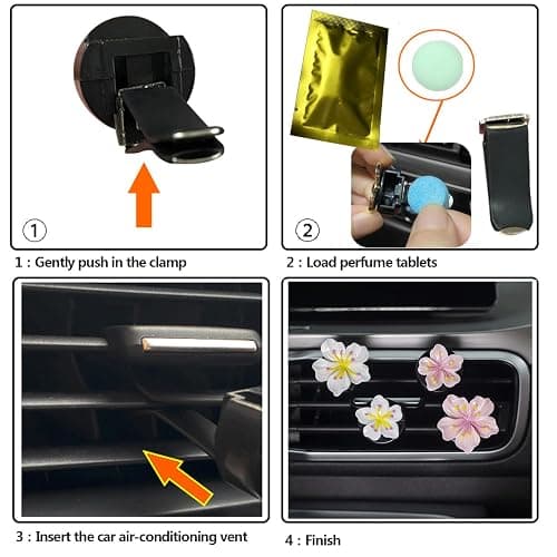 Cute Car Air Fresheners Vent Clips 6 PCS, Flower Air Vent Clips Pink Car Accessories Interior Aesthetic Women Automobile Air Conditioning Vents Decorations thumbnail 5