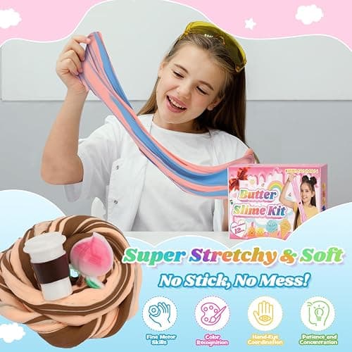 6 Pack Butter Slime Kit for Kids, Scented DIY Slime Toys for Girls and Boys Ages 3 4 5 6 7 8 9 10 11 12 Year Old, Cute Preppy Stuff Teen Girls Birthday Gifts Party Favors Stocking Stuffers thumbnail 4