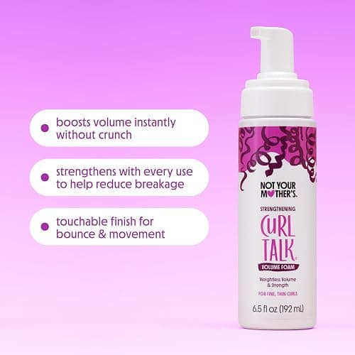 Not Your Mother's Curl Talk Instant Lift Root Hair Spray and Strengthening Volume Foam (2-Pack) - Powered by Biotin, Peptides, and Rice Protein - For Curly Hair Types thumbnail 2