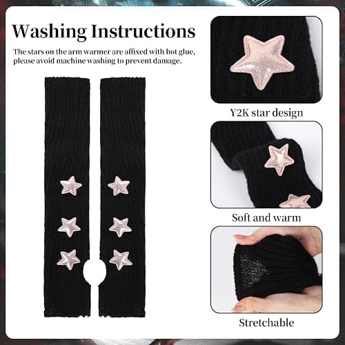 Star Arm Warmers Print Two Side Wear Leg Warmers Set Y2k Girls Japanese Kawaii Harajuku Accessory thumbnail 3