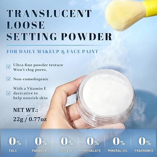UCANBE Translucent Loose Setting Powder, Talc-Free Soft Matte Oil Control Face Finishing Powder with Vitamin E for Everyday Makeup & Face Paint, Blurs Pores & Fine Lines, Lightweight Long-Lasting thumbnail 2