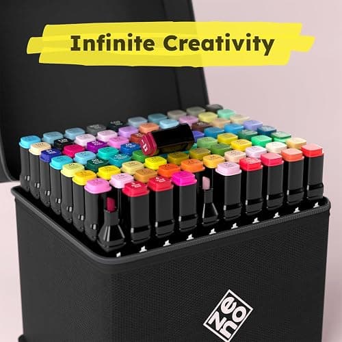 ZENO 80 Alcohol Markers Dual Tip – Brush & Fine Tip Markers for Adult Coloring Books, for Art, Drawing & Illustration, No Bleed Coloring Set with Case for Adults & Kids thumbnail 6