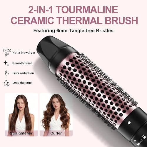 6 in 1 Wand Curling Iron Set, 3 Barrel Curling Wand Set with Thermal Brush (1.5") and 5 Interchangeable Ceramic Hair Wand Curler (0.35"-1.25"), Home Travel Multi Curl, 2 Temp 30S Instant Heat Up thumbnail 5