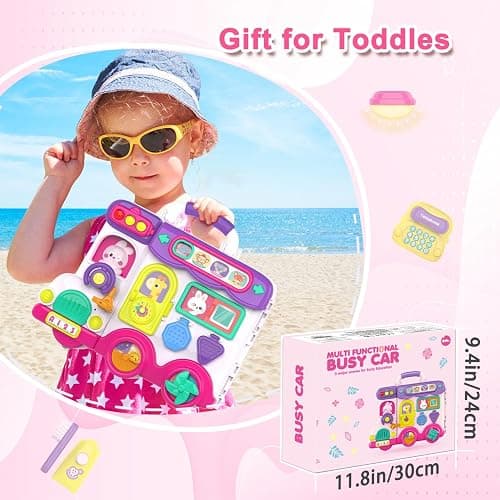 Montessori Busy Board for 1-2 Year Old Girl Gift,Musical Toys for Toddlers 1-3 Year,Educational Fine Motor Baby Toys for 12 18 Months,Perfect for Preschool or Travel,Birthday Gift for 1+Year Old Girl thumbnail 7